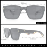 Mens Narrow Rectangle Vintage Style Bohemian Plastic Fashion Sunglasses