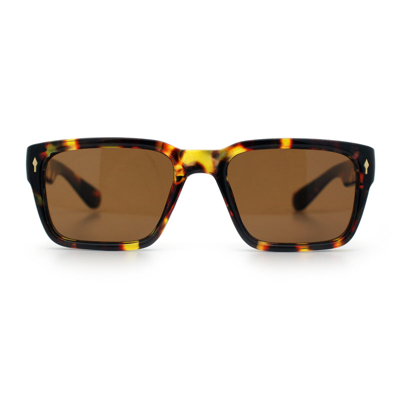 Mens Narrow Rectangle Vintage Style Bohemian Plastic Fashion Sunglasses