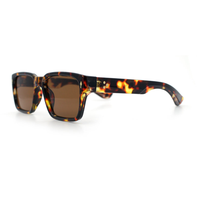 Mens Narrow Rectangle Vintage Style Bohemian Plastic Fashion Sunglasses