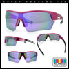 Polarized Mirror Mens Half Rim Rectangle Plastic Sport Wrap Around Sunglasses
