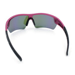 Polarized Mirror Mens Half Rim Rectangle Plastic Sport Wrap Around Sunglasses