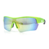 Polarized Mirror Mens Half Rim Rectangle Plastic Sport Wrap Around Sunglasses