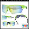 Polarized Mirror Mens Half Rim Rectangle Plastic Sport Wrap Around Sunglasses