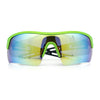 Polarized Mirror Mens Half Rim Rectangle Plastic Sport Wrap Around Sunglasses