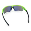 Polarized Mirror Mens Half Rim Rectangle Plastic Sport Wrap Around Sunglasses