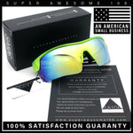 Polarized Mirror Mens Half Rim Rectangle Plastic Sport Wrap Around Sunglasses