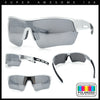 Polarized Mirror Mens Half Rim Rectangle Plastic Sport Wrap Around Sunglasses