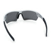 Polarized Mirror Mens Half Rim Rectangle Plastic Sport Wrap Around Sunglasses