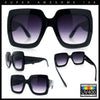 Womens Large Exaggerated Thick Plastic Mod Fashion Rectangle Sunglasses