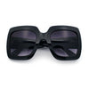 Womens Large Exaggerated Thick Plastic Mod Fashion Rectangle Sunglasses