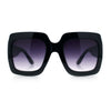Womens Large Exaggerated Thick Plastic Mod Fashion Rectangle Sunglasses