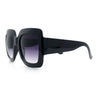 Womens Large Exaggerated Thick Plastic Mod Fashion Rectangle Sunglasses