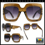 Womens Large Exaggerated Thick Plastic Mod Fashion Rectangle Sunglasses