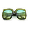 Womens Large Exaggerated Thick Plastic Mod Fashion Rectangle Sunglasses