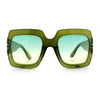 Womens Large Exaggerated Thick Plastic Mod Fashion Rectangle Sunglasses