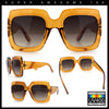 Womens Large Exaggerated Thick Plastic Mod Fashion Rectangle Sunglasses