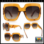 Womens Large Exaggerated Thick Plastic Mod Fashion Rectangle Sunglasses