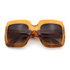 Womens Large Exaggerated Thick Plastic Mod Fashion Rectangle Sunglasses