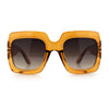 Womens Large Exaggerated Thick Plastic Mod Fashion Rectangle Sunglasses