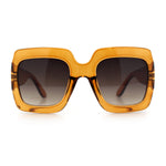 Womens Large Exaggerated Thick Plastic Mod Fashion Rectangle Sunglasses