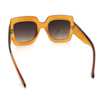 Womens Large Exaggerated Thick Plastic Mod Fashion Rectangle Sunglasses