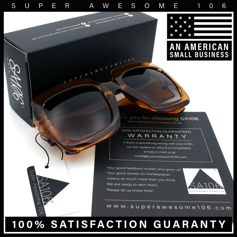 Womens Large Exaggerated Thick Plastic Mod Fashion Rectangle Sunglasses