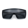 Polarized Mens Shield Oversized Rimless Rectangle Plastic Skeleton Arm Print Sunglasses