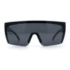 Polarized Mens Shield Oversized Rimless Rectangle Plastic Skeleton Arm Print Sunglasses