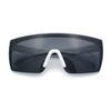 Polarized Mens Shield Oversized Rimless Rectangle Plastic Skeleton Arm Print Sunglasses
