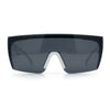 Polarized Mens Shield Oversized Rimless Rectangle Plastic Skeleton Arm Print Sunglasses