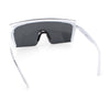 Polarized Mens Shield Oversized Rimless Rectangle Plastic Skeleton Arm Print Sunglasses