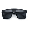 Polarized Mens Shield Oversized Rimless Skeleton Arm Print Horn Rim Sunglasses