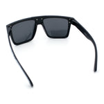 Polarized Mens Shield Oversized Rimless Skeleton Arm Print Horn Rim Sunglasses
