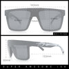 Polarized Mens Shield Oversized Rimless Skeleton Arm Print Horn Rim Sunglasses