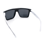 Polarized Mens Shield Oversized Rimless Skeleton Arm Print Horn Rim Sunglasses
