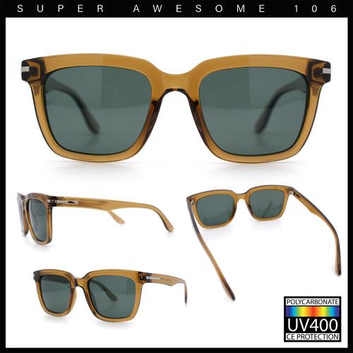 Gentlemanly Polarized Horn Rim Hipster Plastic Refined Fashion Sunglasses