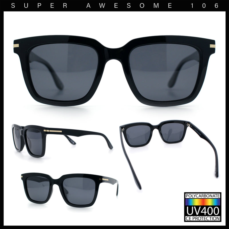 Gentlemanly Polarized Horn Rim Hipster Plastic Refined Fashion Sunglasses