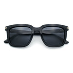 Gentlemanly Polarized Horn Rim Hipster Plastic Refined Fashion Sunglasses