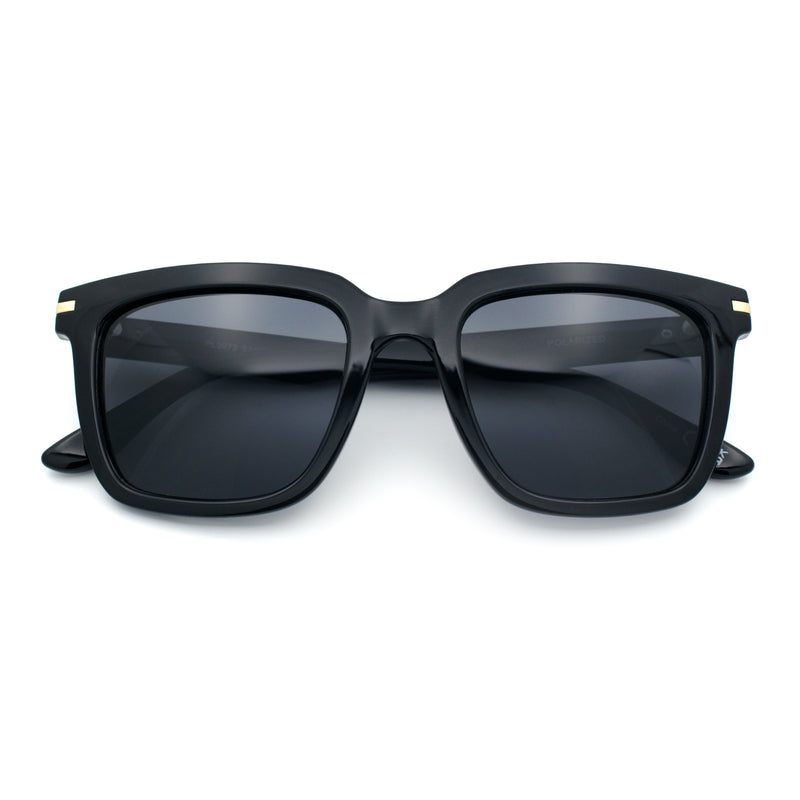 Gentlemanly Polarized Horn Rim Hipster Plastic Refined Fashion Sunglasses