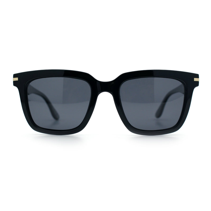 Gentlemanly Polarized Horn Rim Hipster Plastic Refined Fashion Sunglasses