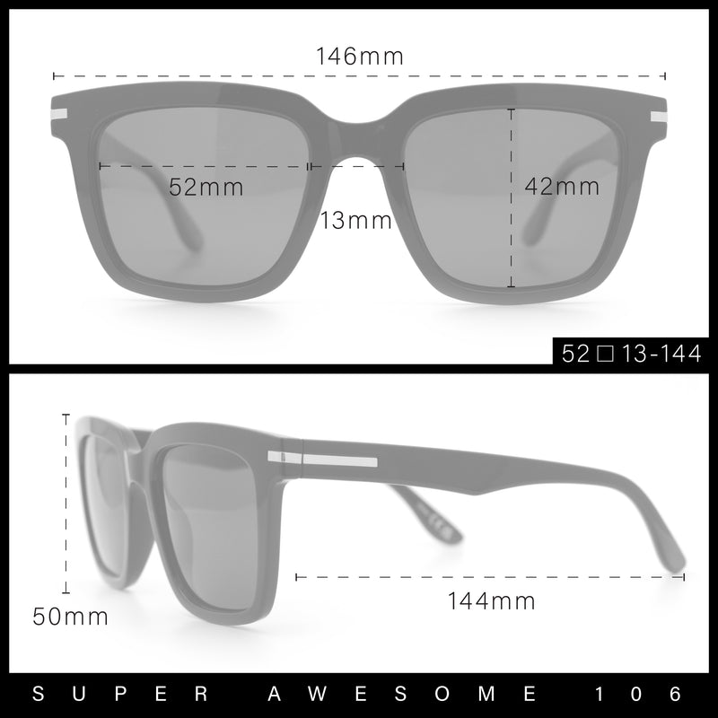 Gentlemanly Polarized Horn Rim Hipster Plastic Refined Fashion Sunglasses