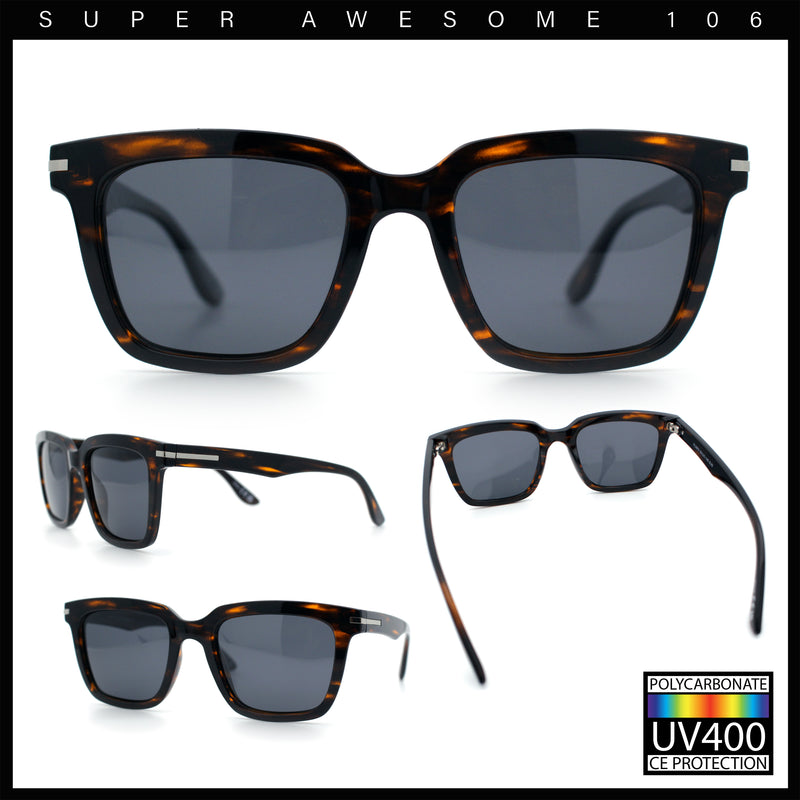 Gentlemanly Polarized Horn Rim Hipster Plastic Refined Fashion Sunglasses