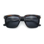 Gentlemanly Polarized Horn Rim Hipster Plastic Refined Fashion Sunglasses