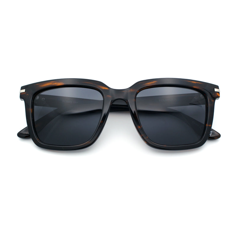 Gentlemanly Polarized Horn Rim Hipster Plastic Refined Fashion Sunglasses