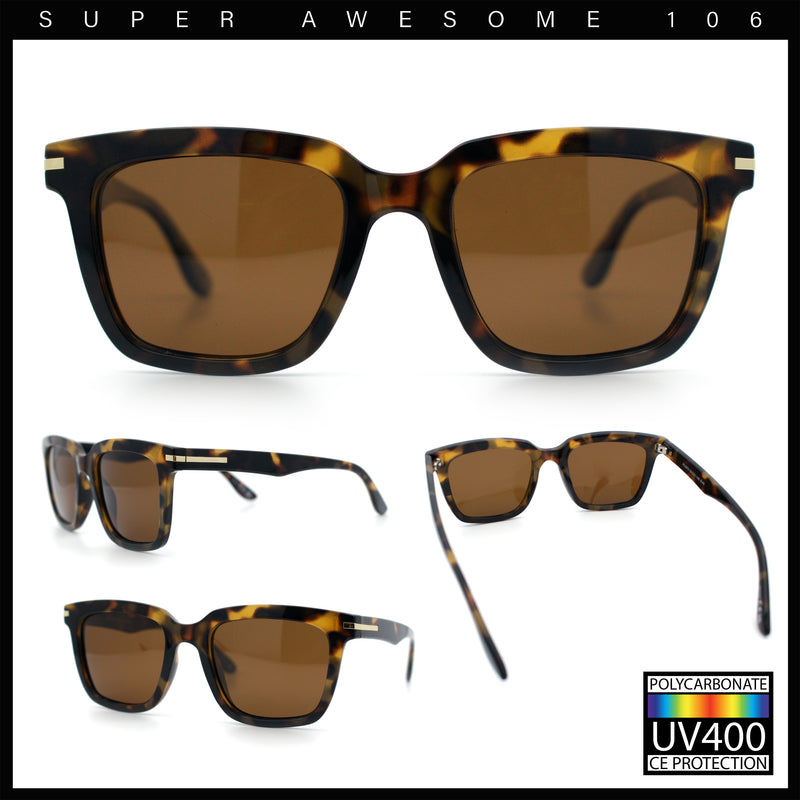 Gentlemanly Polarized Horn Rim Hipster Plastic Refined Fashion Sunglasses