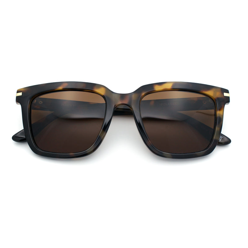 Gentlemanly Polarized Horn Rim Hipster Plastic Refined Fashion Sunglasses