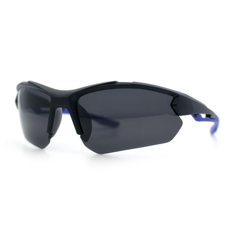 Polarized Mens Antiglare Classic Baseball Half Rim Wrap Sport Plastic Sunglasses