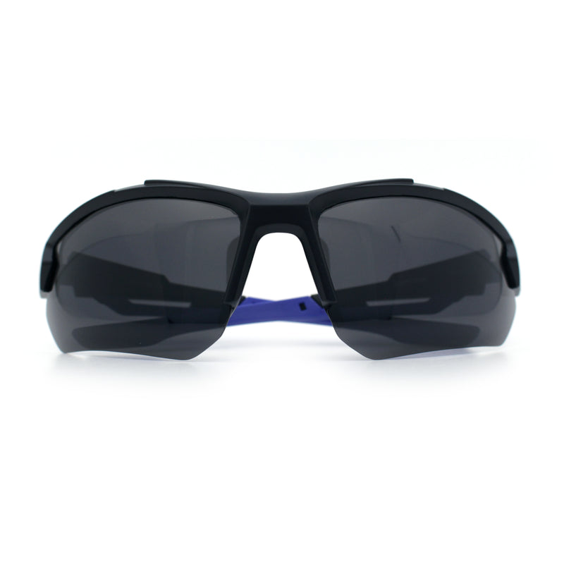 Polarized Mens Antiglare Classic Baseball Half Rim Wrap Sport Plastic Sunglasses