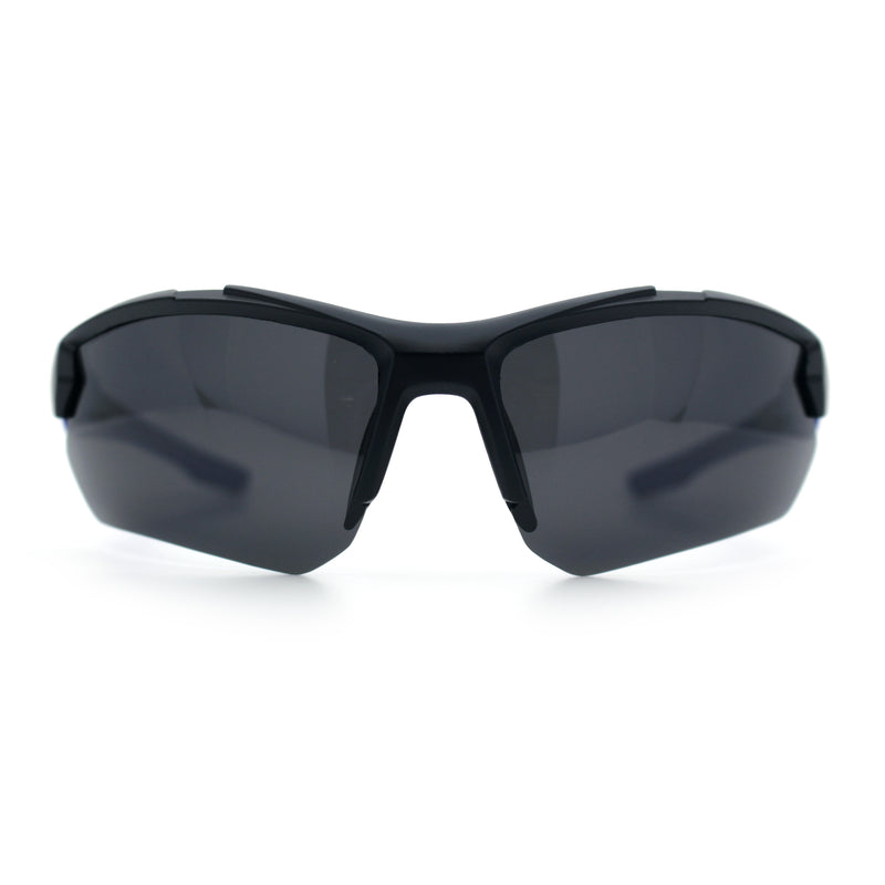 Polarized Mens Antiglare Classic Baseball Half Rim Wrap Sport Plastic Sunglasses