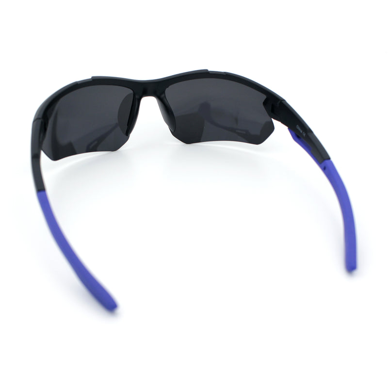 Polarized Mens Antiglare Classic Baseball Half Rim Wrap Sport Plastic Sunglasses
